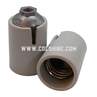 Porcelain lamp holder with metal cap M16 for Argentina